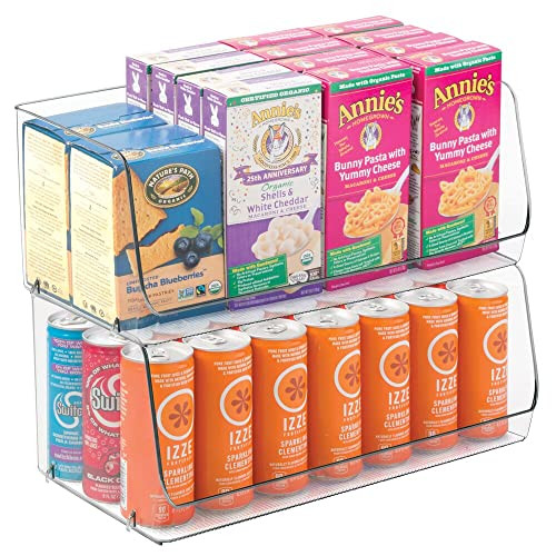 mDesign Modern Stackable Plastic Open Front Dip Extra Large Storage Organizer Bin Basket for Kitchen | Amazon (US)