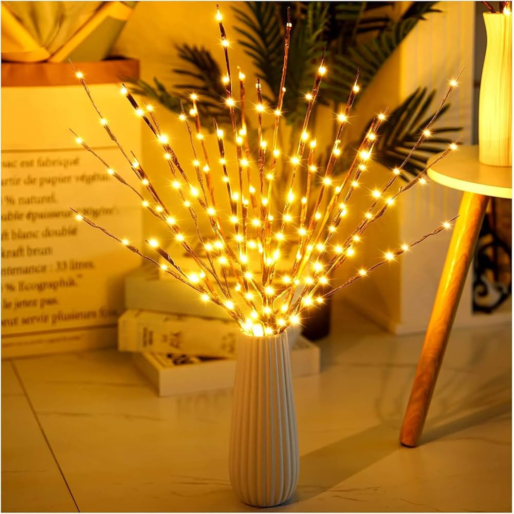 DK177 4 Pack Led Branch Light Battery Operated Lighted Branch Vase Filler Willow Tree Artificial ... | Amazon (US)