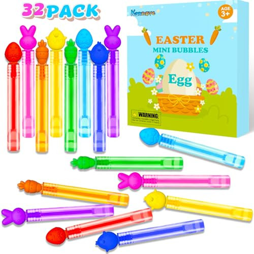 Easter Basket Goodie Bags Stuffers for Kids,32 Pack Mini Bubbles Party Favors for Toddlers,Easter Gift Treat Goody Bags Pinata Fillers,Easter Essentials Stuff Non Candy Classroom Prizes for Boys Girls | Amazon (US)