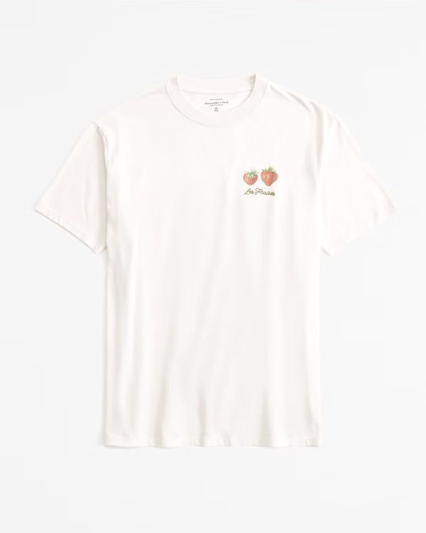 Oversized Strawberries Graphic Tee | Abercrombie & Fitch (US)
