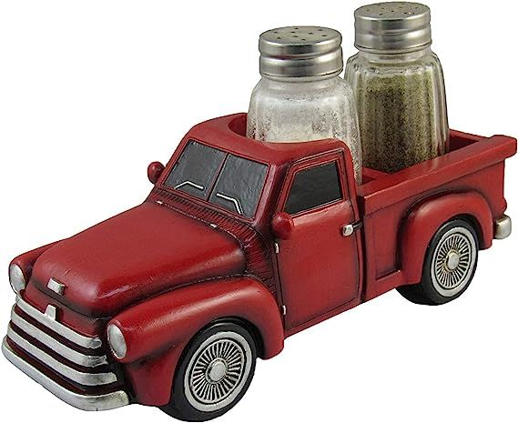 DWK Vintage Red Truck Spice Holder with Refillable Salt and Pepper Shakers 3 Piece Set | Fall Tru... | Amazon (US)