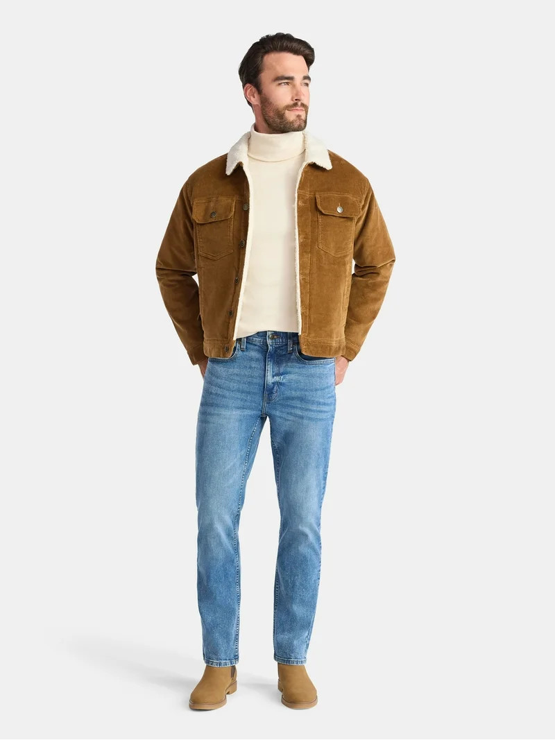 George Men's and Big Men's High Pile Denim Trucker Jacket, Size S-3XL | Walmart (US)