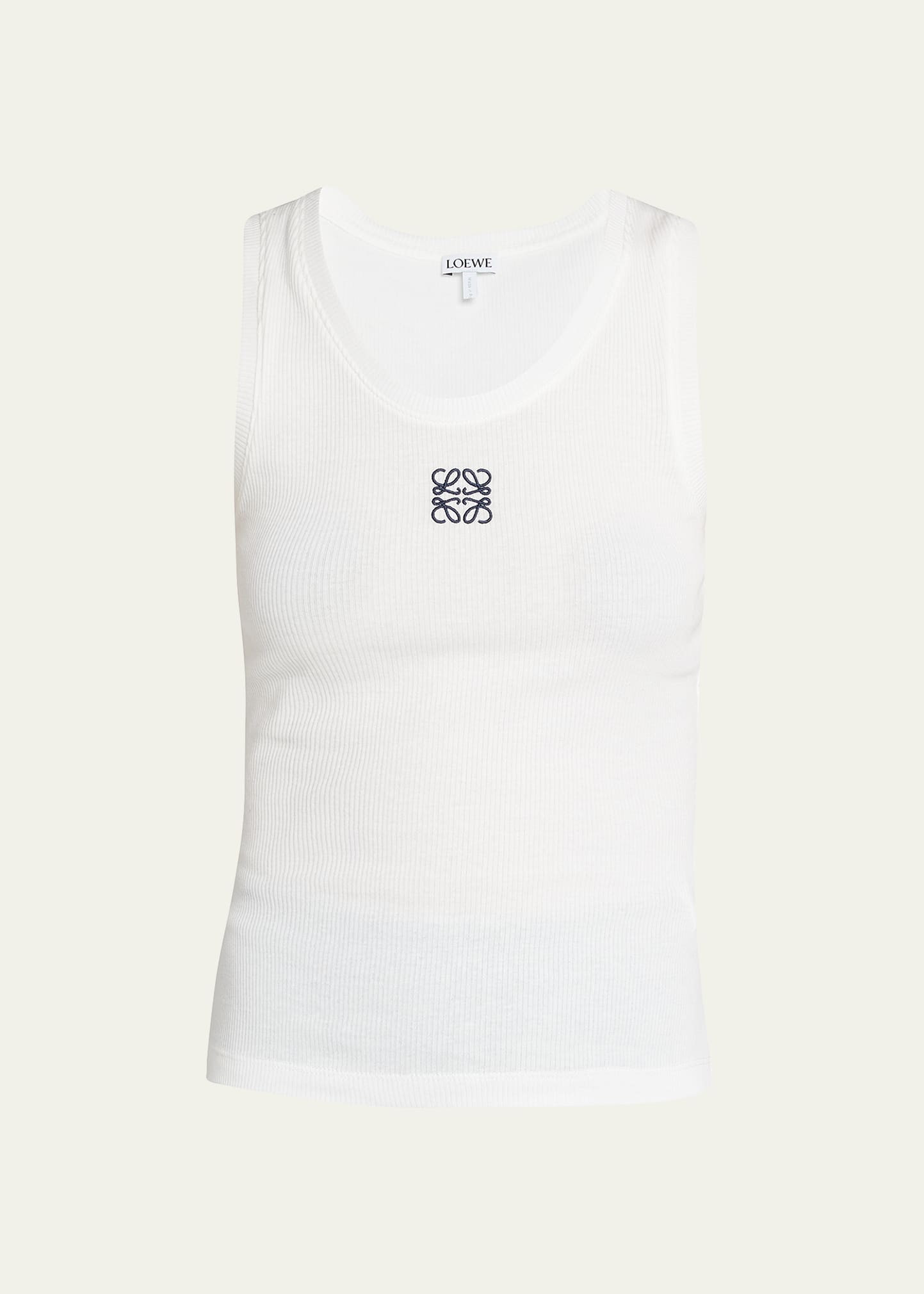 Anagram-Embroidered Rib Tank Top | Bergdorf Goodman