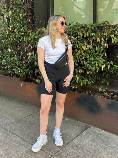 neutral athleisure🤍 wearing a small in top and bottom and shoes run tts

travel outfit, summer outfit, biker shorts, belt bag, casual outfits

#LTKFind #LTKitbag #LTKfit