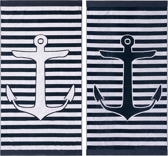 Superior Cotton Beach Towels, Towel Set for Kids, Pool, Swimming, Adults, Oversized, Absorbent, F... | Amazon (US)