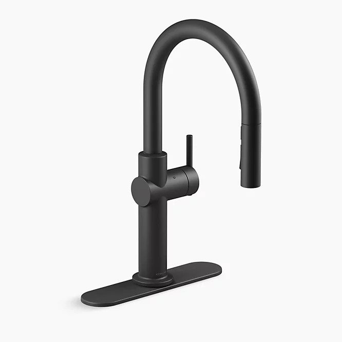 Touchless pull-down kitchen sink faucet with three-function sprayhead | Kohler
