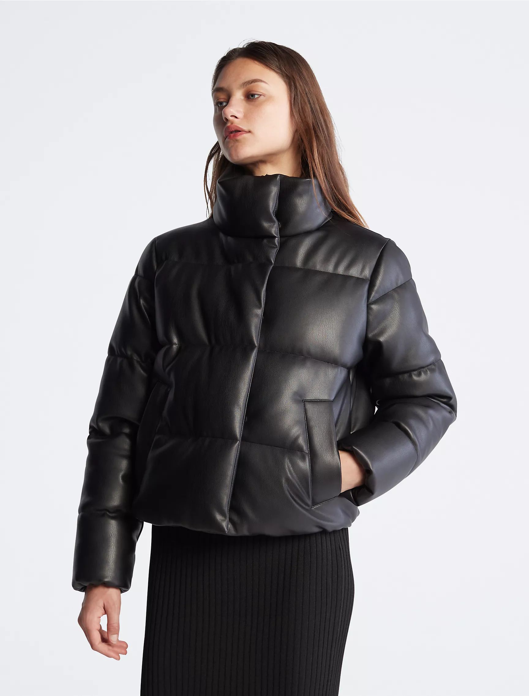 Faux Leather Puffer Jacket | Calvin Klein | Calvin Klein (US)