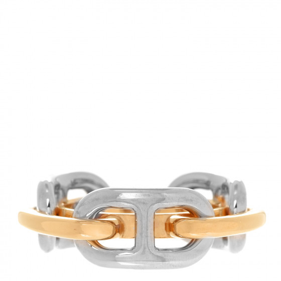 HERMES Palladium Regate Scarf Ring Gold Silver | Fashionphile