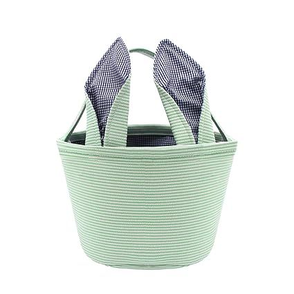 Easter Baskets Easter Bunny Ears Bags - Easter Egg Bunny Bucket for Kids (Green) | Amazon (US)