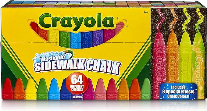 Crayola Sidewalk Chalk, Washable, Outdoor, Gifts for Kids, 64 Count | Amazon (US)