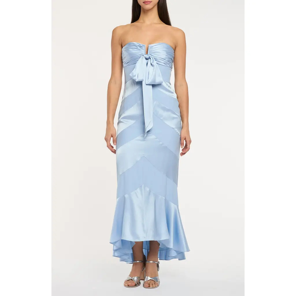 Cinq à Sept Cadilyn Strapless Silk Mermaid Dress in Cornflower at Nordstrom, Size 8 | Nordstrom