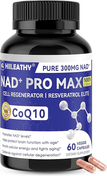 NAD+ Supplement for Men and Women with Resveratrol and CoQ10 Promotes Cell Regeneration and Anti-... | Amazon (US)