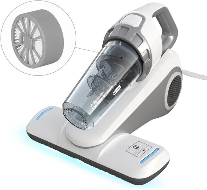 Bed Vacuum Cleaner with Hepa Filtration Corded Handheld Vacuum, White | Amazon (US)