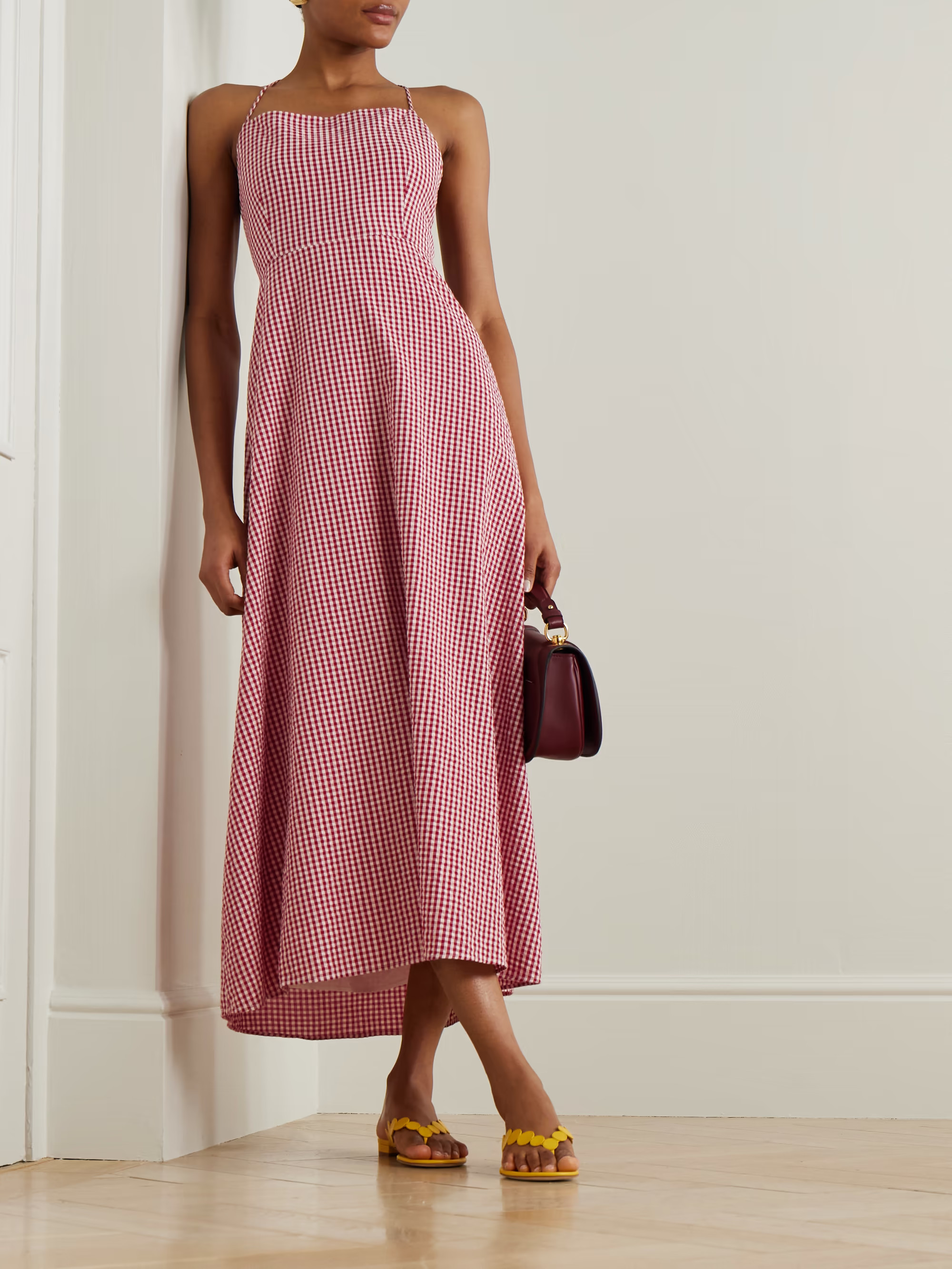 Lori open-back gingham linen-seersucker maxi dress | NET-A-PORTER (UK & EU)
