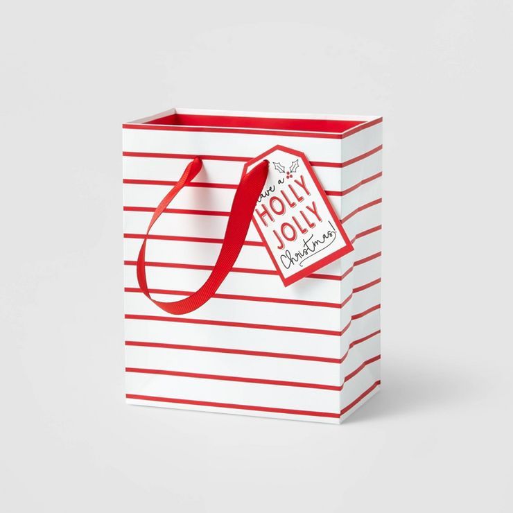 Petite Striped Gift Bag Red/White - Wondershop™ | Target