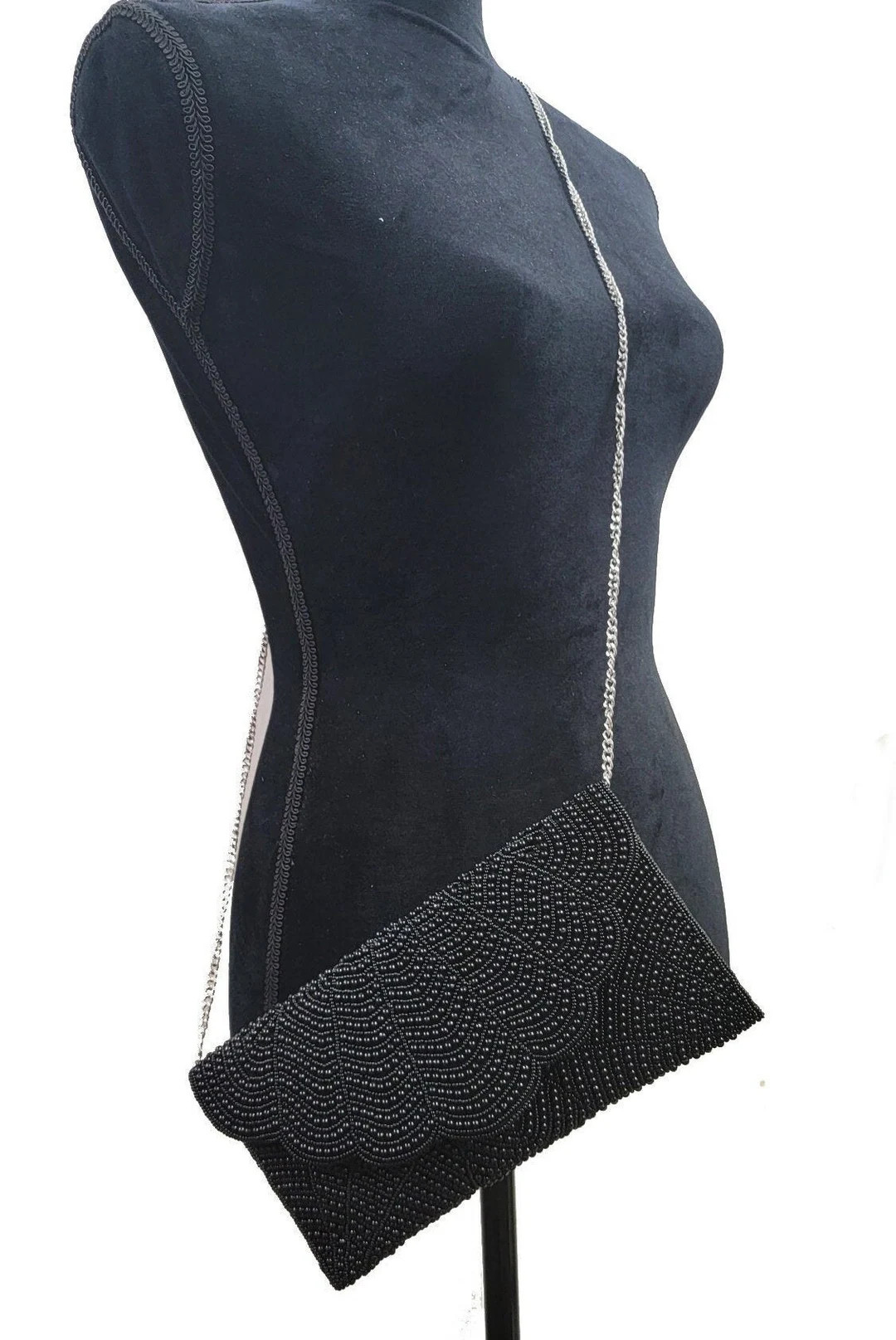 Black Beaded Clutch - Etsy | Etsy (US)