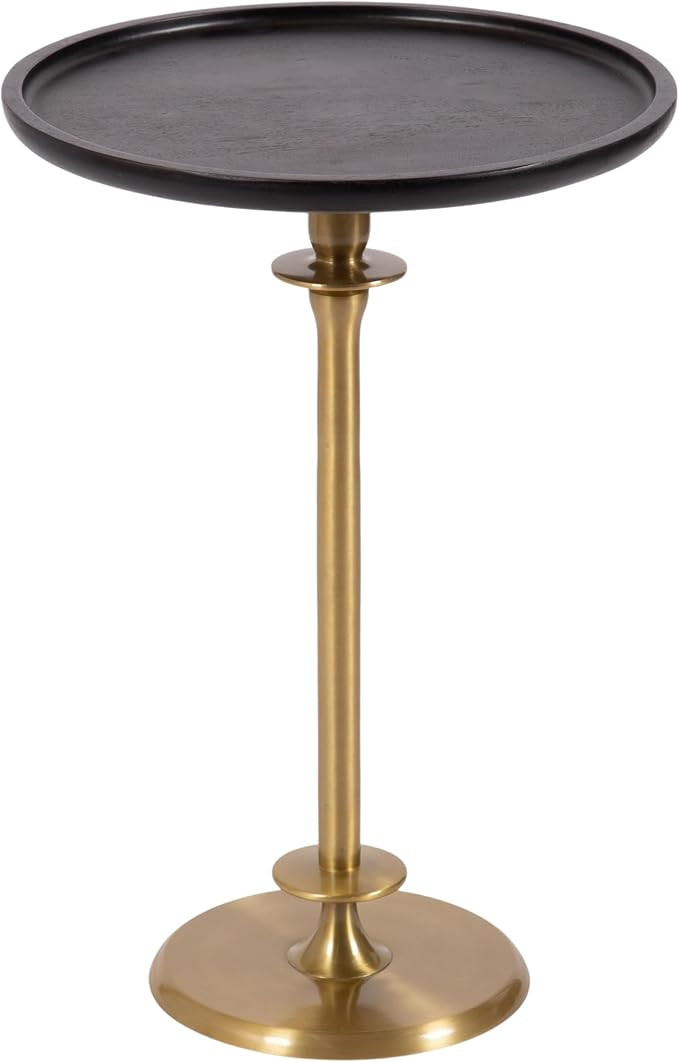 Kate and Laurel Arora Modern Wood and Metal Round Side Table, 17 x 17 x 24, Black and Gold, Trans... | Amazon (US)