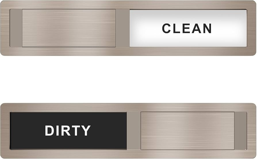 Dishwasher Magnet Clean Dirty Sign, Premium Stainless Steel Magnetic Signs to Say Clean or Dirty ... | Amazon (US)