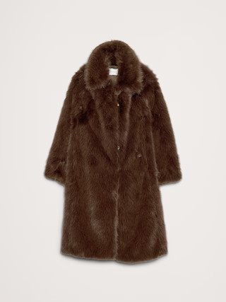 Faux Fur Long Coat | Banana Republic (US)