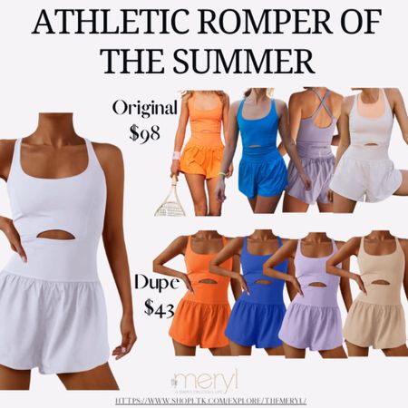 I am in love with these rompers! And I also love that I have options for the price I want to pay. Both are such great quality and the colors are so good. (We may or may not have both.) Great for errands, lunch, breakfast runs, pickle ball, tennis and so much more.
FP Movement Romper Amazon Dupes Athletic Outfit Free people

#LTKActive #LTKfitness #LTKfindsunder100
