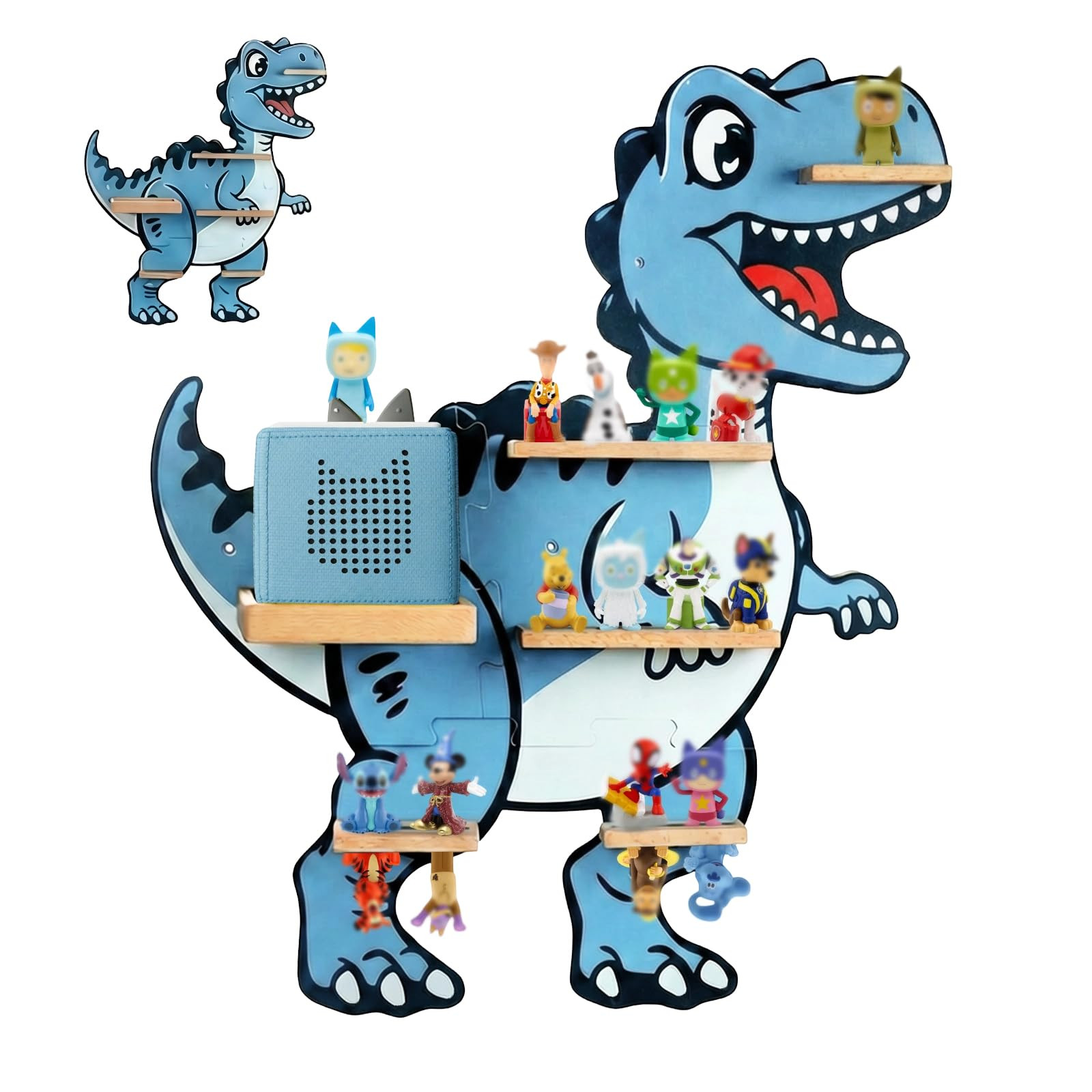 Tonie Shelf for Tonies Box 2/1 - Tonies Storage Shelf for Toniebox, Magnetic Dinosaur Wooden Floa... | Amazon (US)