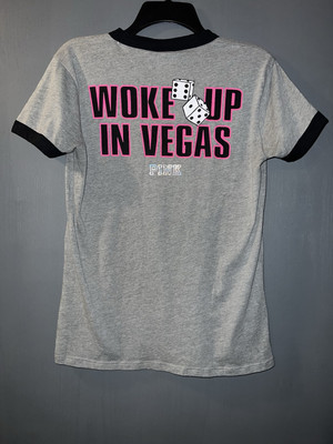 Victoria's Secret Pink Woke Up In Vegas Dice Gray Black Ringer Shirt - Med | eBay | eBay US