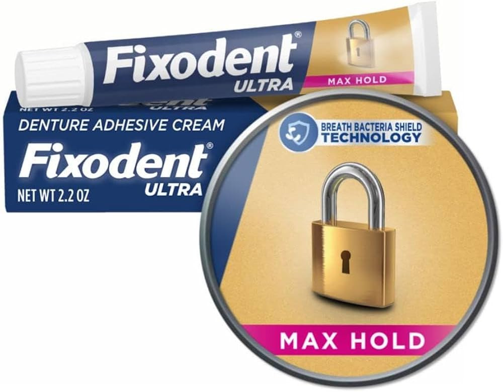 Fixodent Ultra Max Hold Denture Adhesive, 2.2 oz, (Packaging may vary) | Amazon (US)