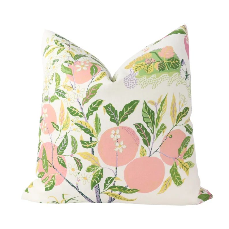 INDOOR/OUTDOOR Schumacher Citrus Garden Pillow Cover in Pink Garden 177333 // Designer Pillow // ... | Etsy (US)