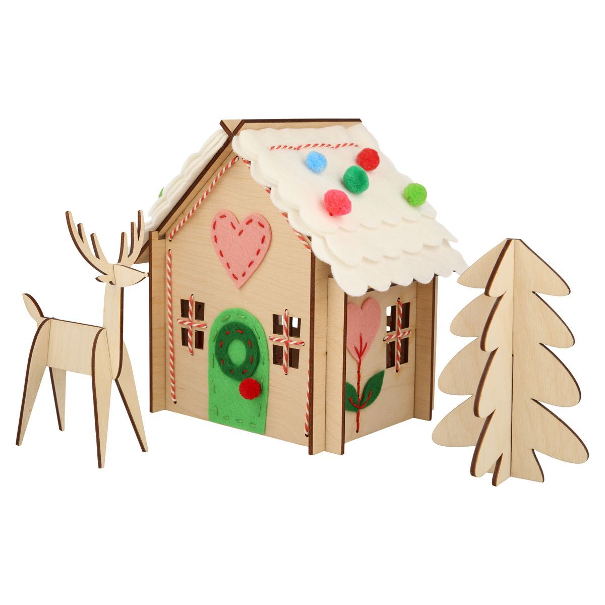Meri Meri Wooden Embroidery Gingerbread House Kit (Pack of 1) | Target
