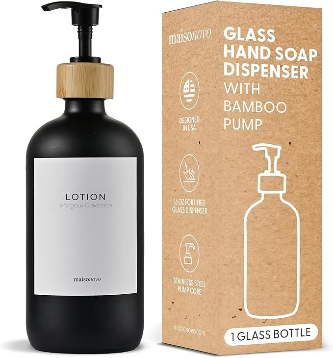 MaisoNovo Soap Dispensers 1-Piece Set | Hand Soap Dispenser | Lotion Dispenser | 16.9oz Black Bot... | Amazon (US)