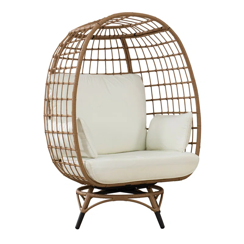 Wellow Baytree Egg Swivel Patio Chair with Cushions | Wayfair North America