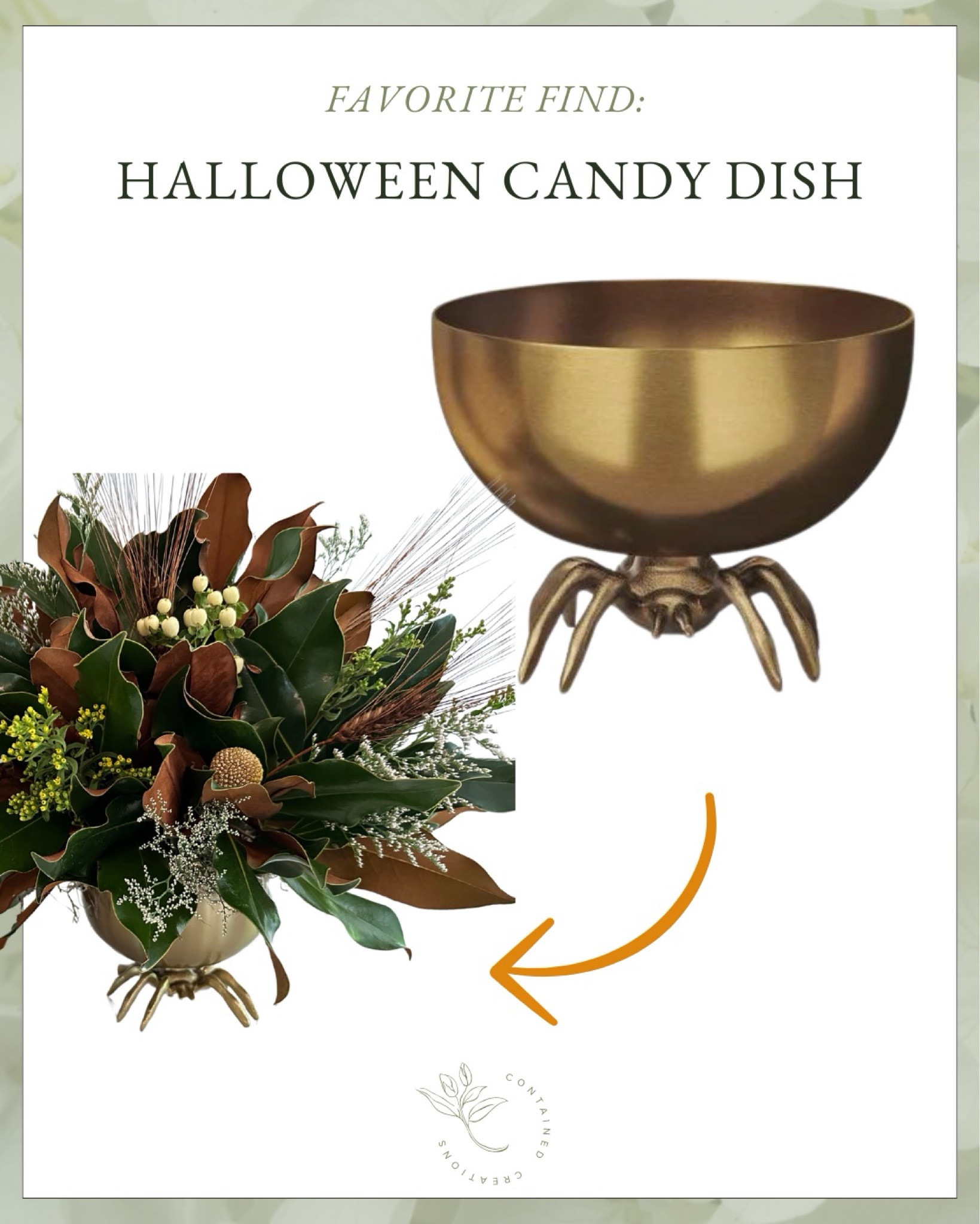 Spider candy dish is the perfect vessel for a Halloween floral design! 

#LTKSeasonal #LTKHome #LTKHalloween