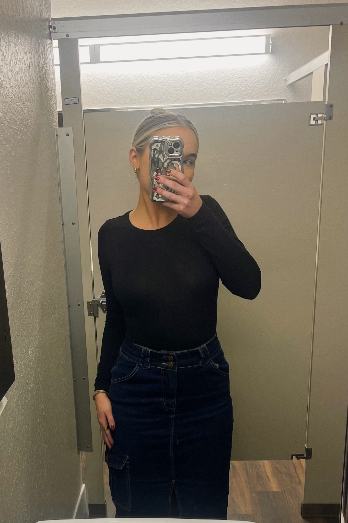 another work ootd🖤 absolutely love this maxi denim skirt 

#LTKStyleTip #LTKWorkwear