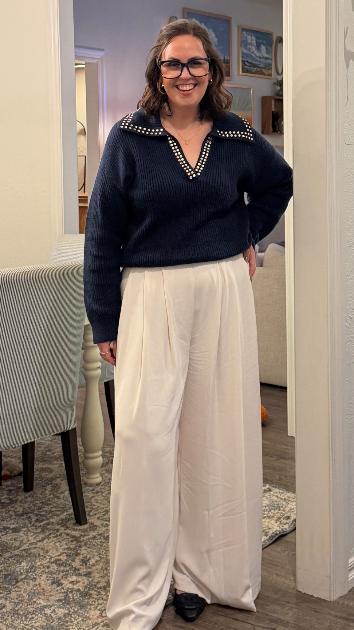 Pants—10
Sweater—loft (sold out 😭)

#LTKHoliday #LTKMidsize #LTKOver40