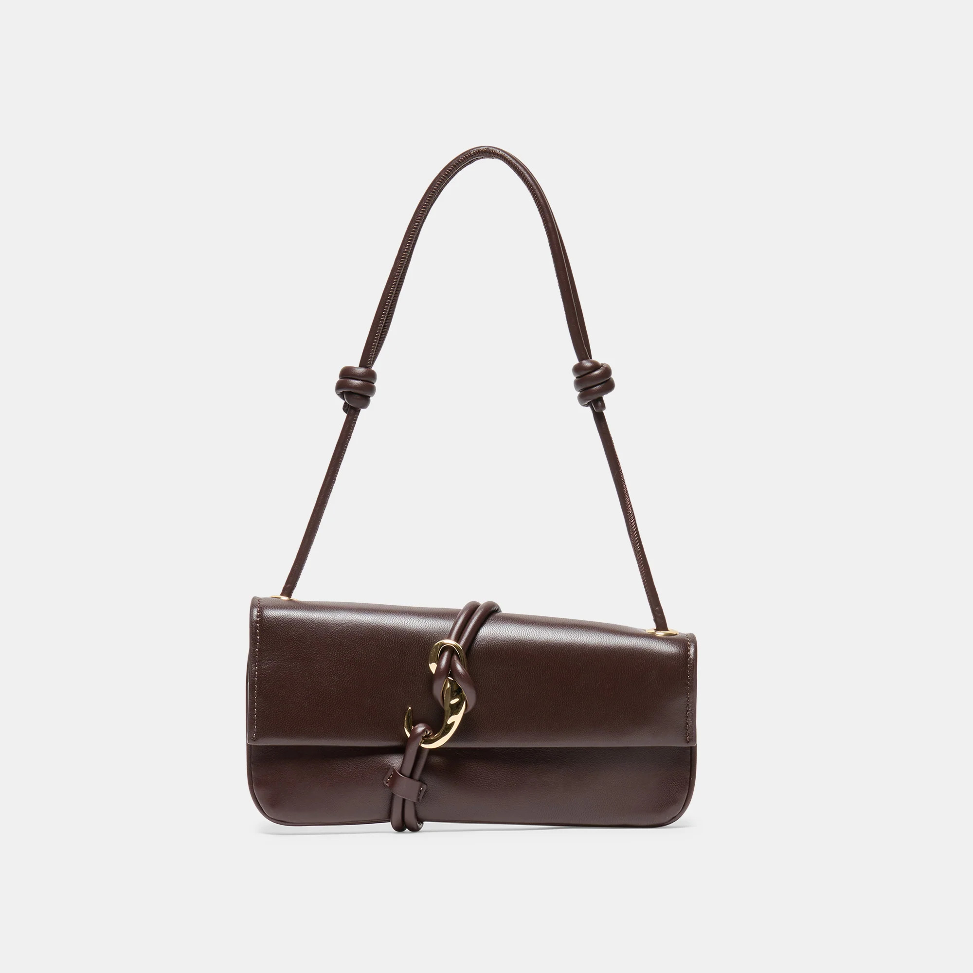 ALICE Brown Cherry Leather Adjustable Shoulder Bag | Dolce Vita | DolceVita.com