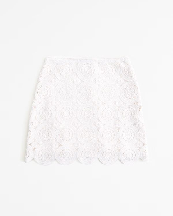 Crochet-Style Mosaic Tile Mini Skirt | Abercrombie & Fitch (US)