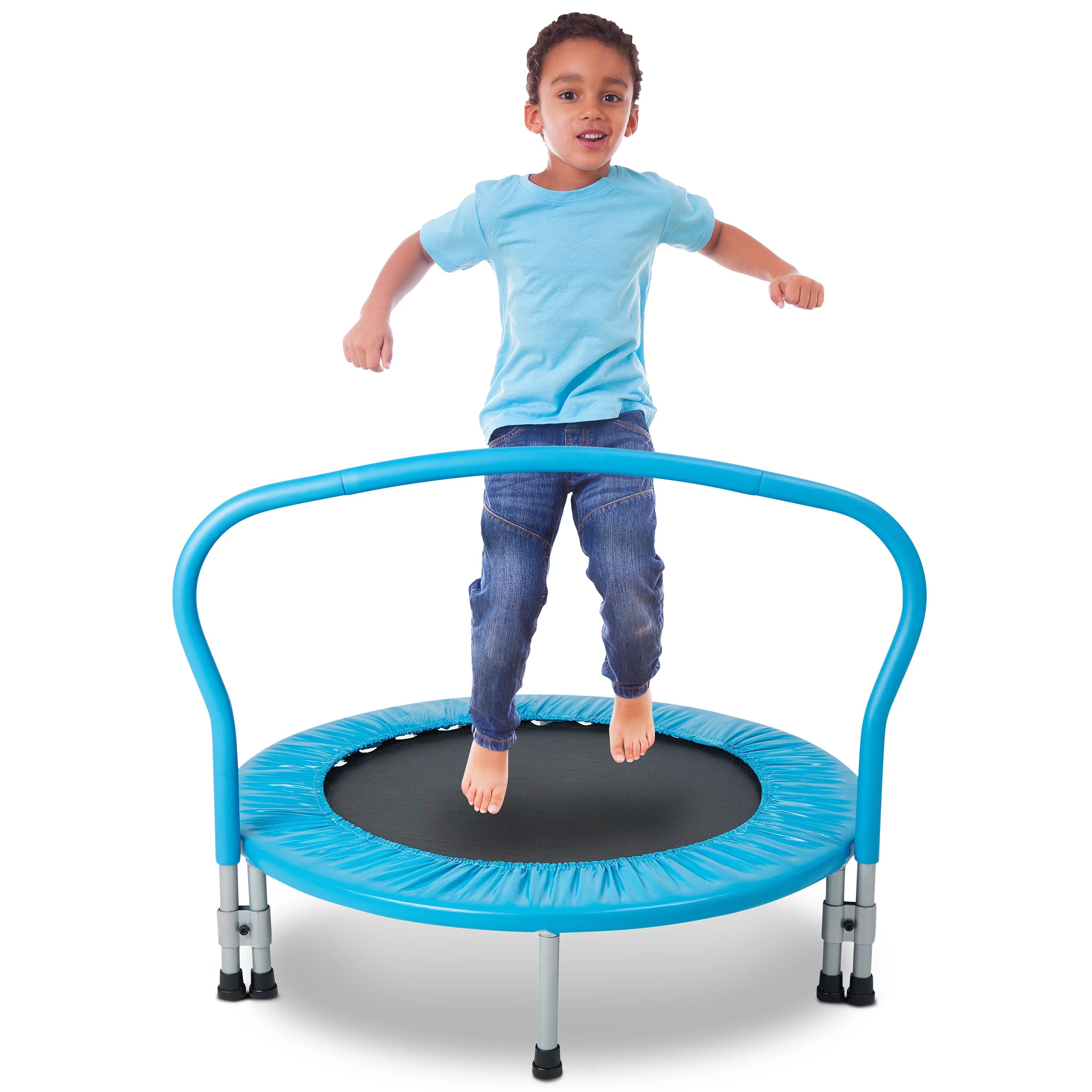 Bounce Buddies Kid-Safe 3' Mini Trampoline - Blue | Walmart (US)