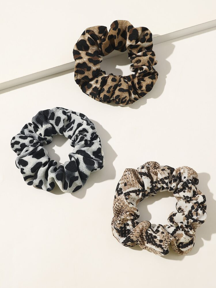 3pcs Leopard Pattern Scrunchie | SHEIN