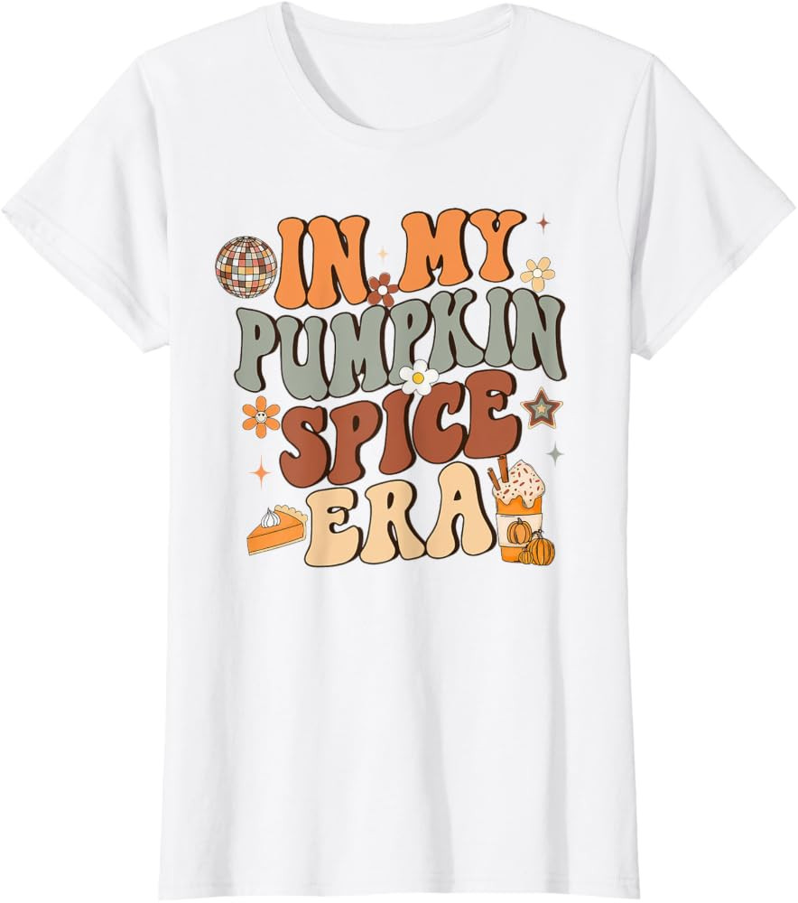 Retro In My Pumpkin Spice Era Fall Vibes Autumn T-Shirt | Amazon (US)