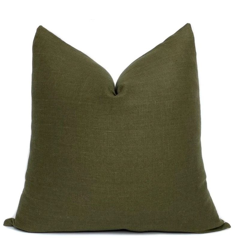 Linen Moss Pillow Cover Green Pillow Throw Pillow Decorative Pillow Home Decor Earth Toned Minima... | Etsy (US)