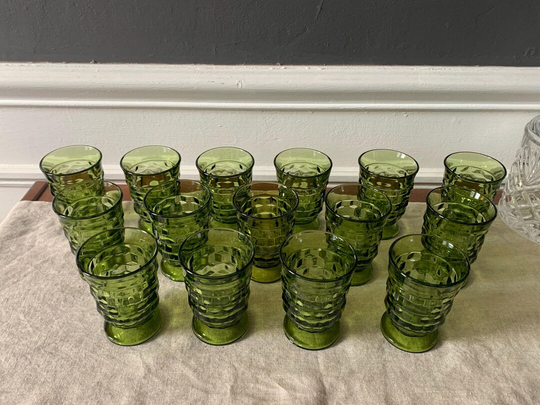 Indiana Glass - Set of 5 - Colony Whitehall Juice Glasses – Avocado Green | Etsy (US)