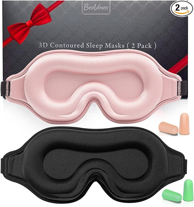 BeeVines Sleep Mask, 2 Pack 3D Contoured Sleeping Eye Masks for Lash Extensions, Night Molded Mas... | Amazon (US)