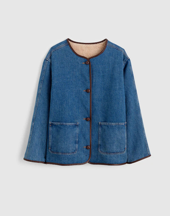 Denim &amp; Sherpa Jacket in Petersburg Wash | Madewell