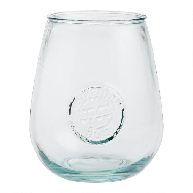 Recycled Stamped Spanish Stemless Wine Glass | World Market