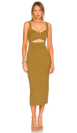 Simone Midi Dress in Cumin | Revolve Clothing (Global)