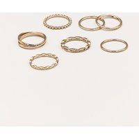 Gold Assorted Pack of 8 Dainty Rings | PrettyLittleThing US