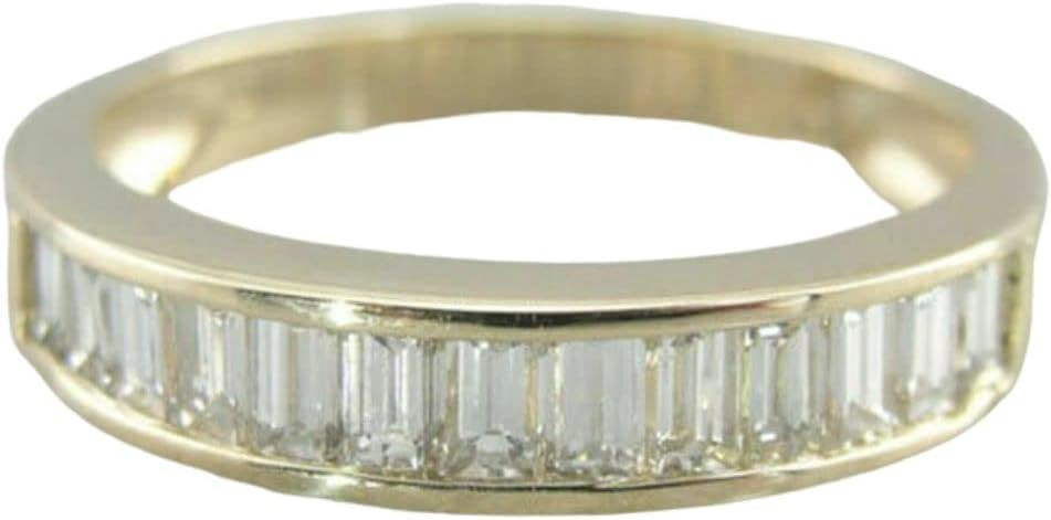 1 Ct Baguette Diamond Channel Set Wedding Engagement Band Ring 14K Yellow Gold Finish 925 Sterlin... | Amazon (US)