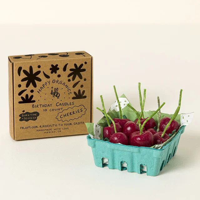 Cherry Birthday Candles | Beeswax Candles | UncommonGoods
