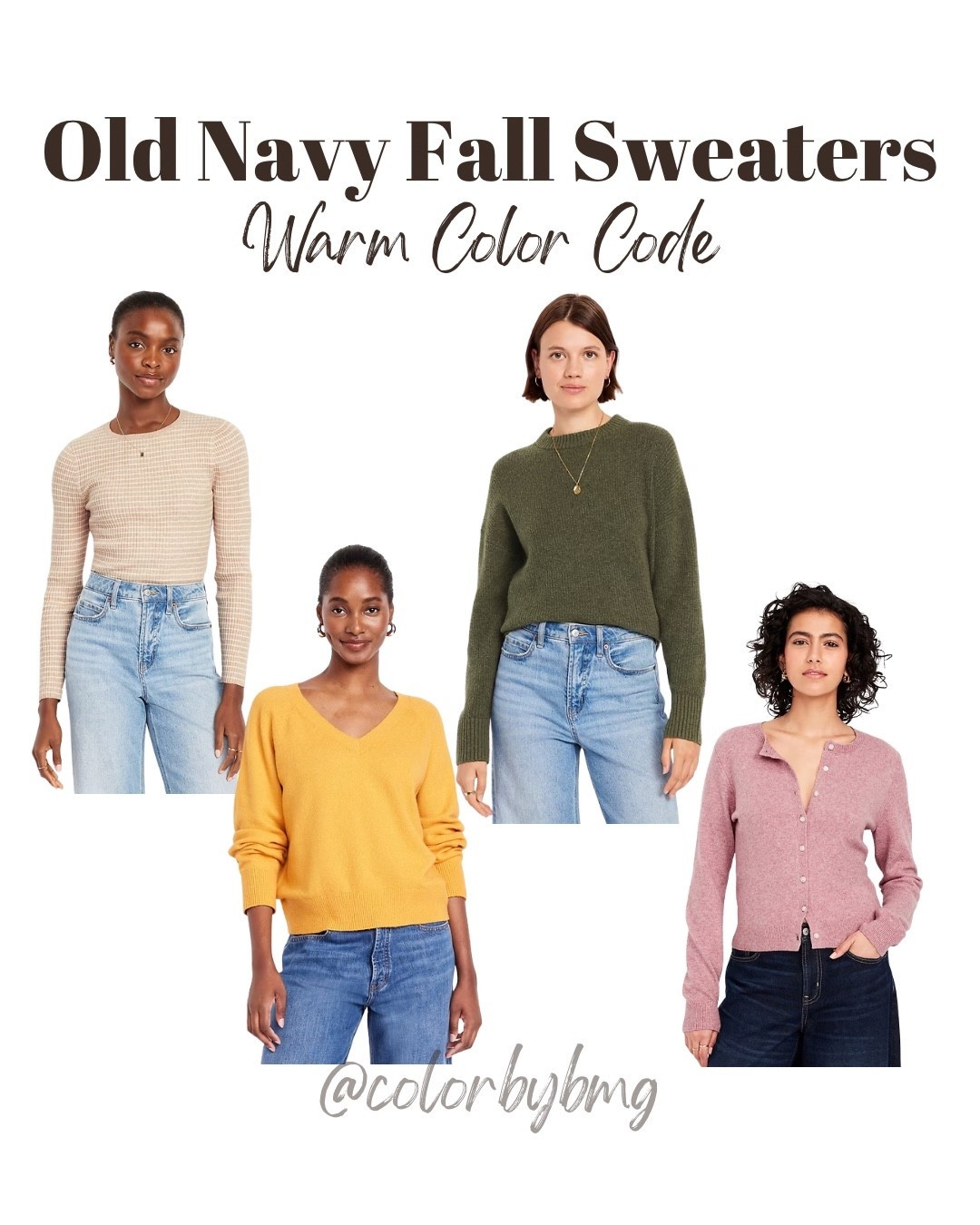 Warm Color Code Sweaters

Colors:
1. Oatmeal/White Stripe
2. Nebraska Corn
3. Avocado Oil
4. Mauve Comfort
