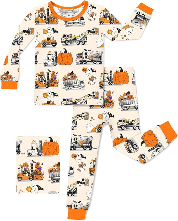babee Reshinee Bamboo Viscose Toddler Kids Pajamas Set, Long Sleeve Boys | Amazon (US)